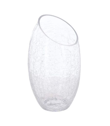 Vase en Verre Craquelé 23cm Transparent