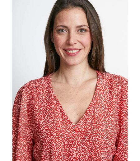 Chemise à basque imprimé pois