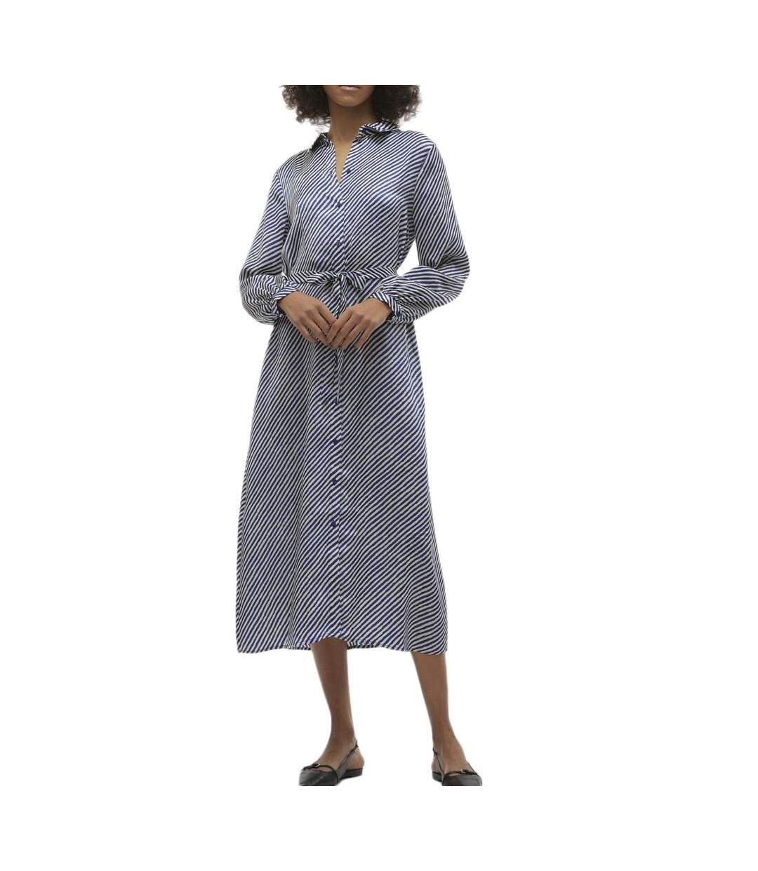 Robe bleu à rayures femme vero moda izel-1