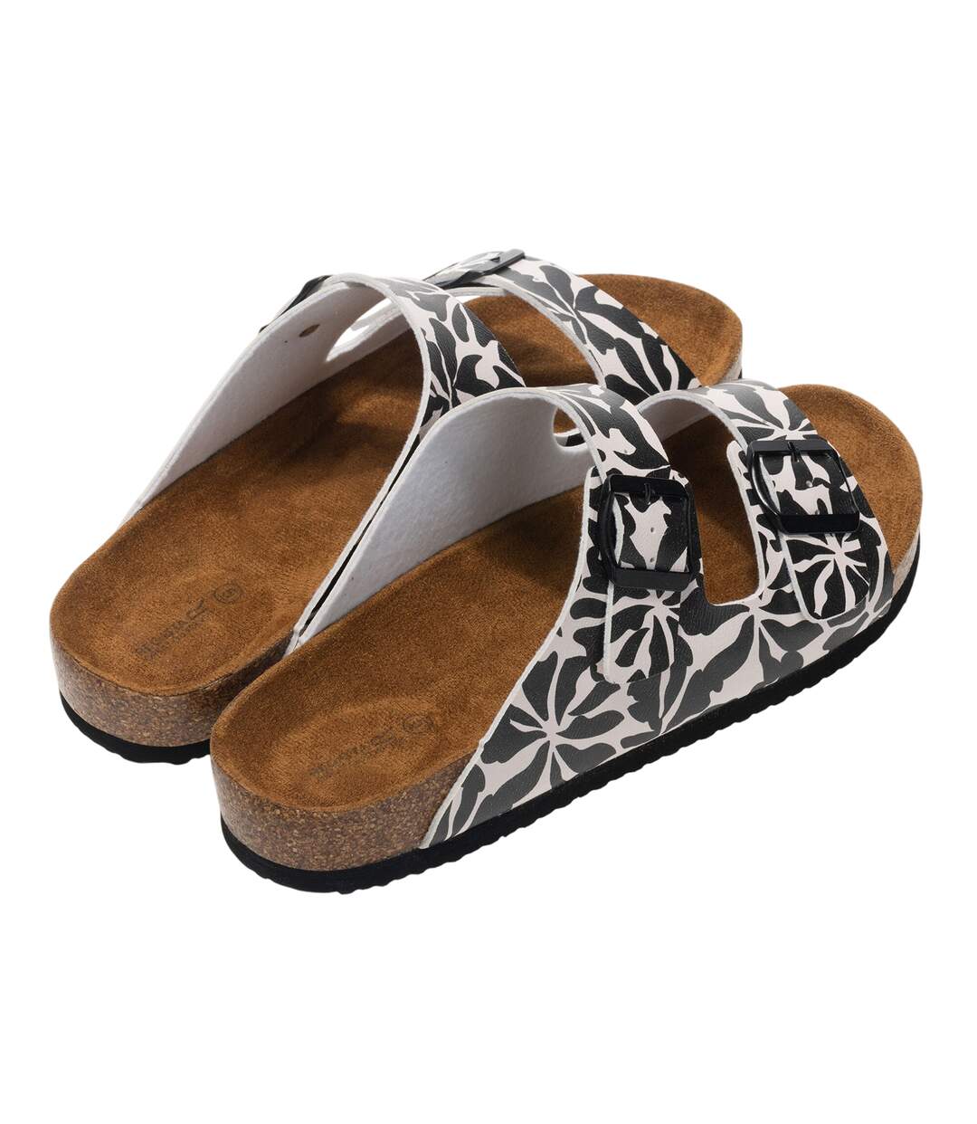 Sandales Ajustables À Double Sangle Motif/style Floral Mia Femme Blanc Cassé Noir Floral Regatta-3