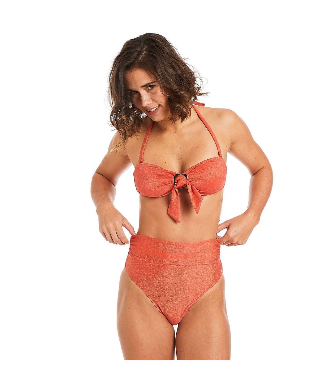 Haut de maillot de bain bandeau orange Maui-4