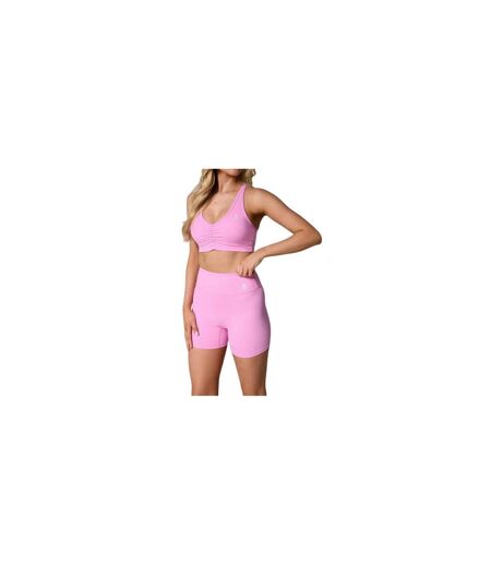 Brassière De Sport Motif/style Entrecroisé Scrunch Femme Rose Gym King