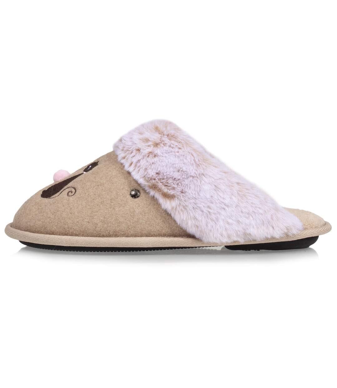 Isotoner Chaussons mules femme chat fantaisie