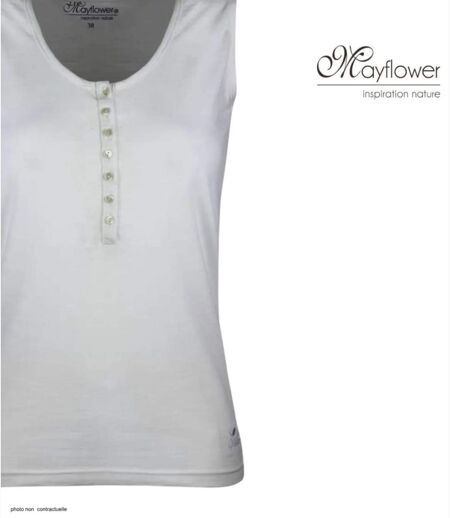 Débardeur DALTON2 MAYFLOWER – Top col tunisien en pur coton au confort thermorégulateur