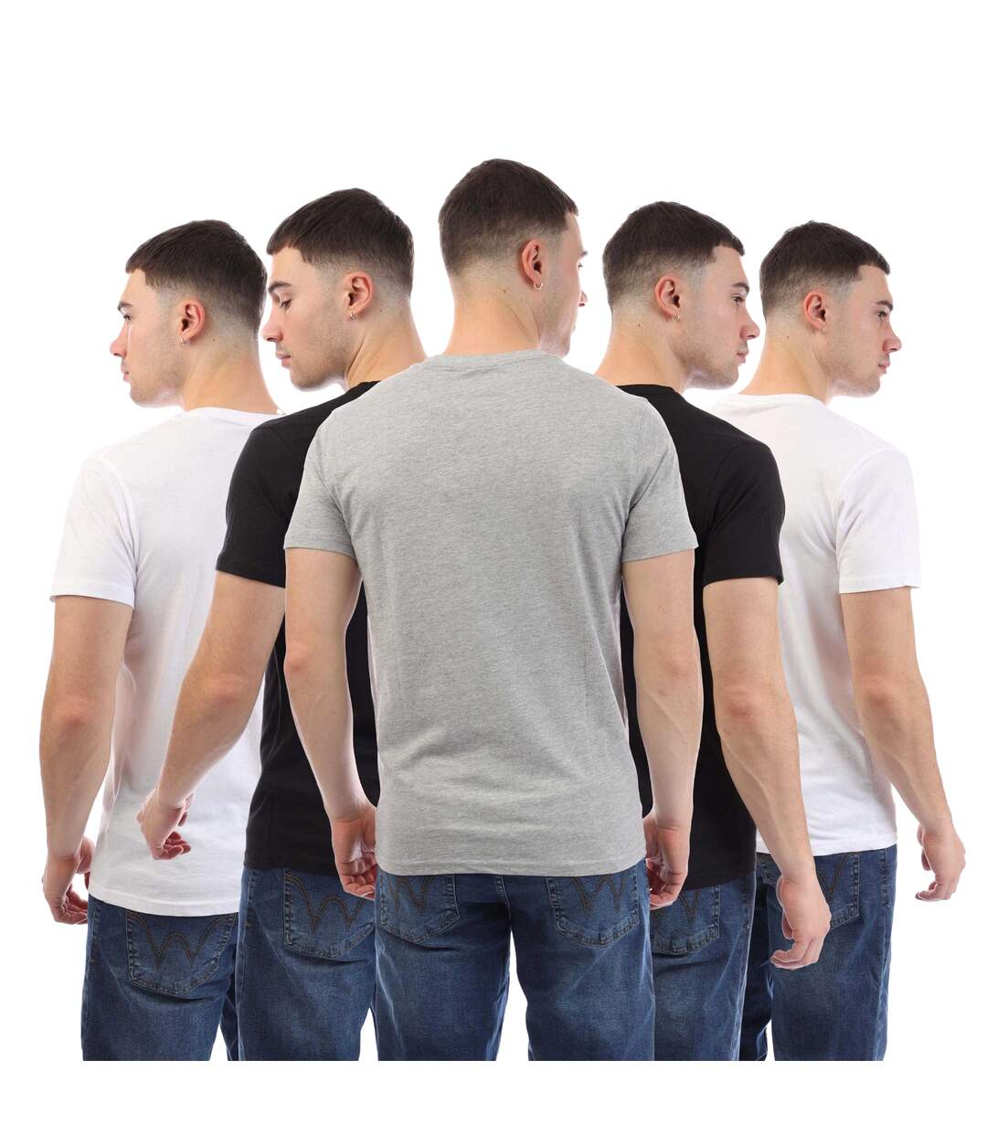Pack Of 5  Mens Caplaz Sleeve Print T-shirt  Multicoloured Duck And Cover-2