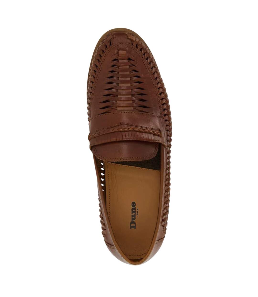 Mens Brickles Leather Flat Loafers Tan Dune London-3