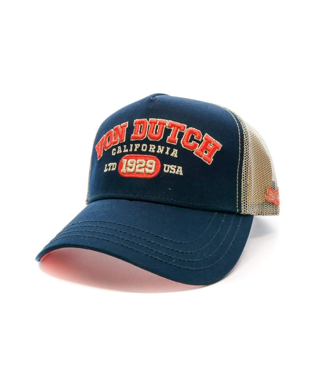 Casquette Marine/Beige Homme Von Dutch College - Taille unique-1