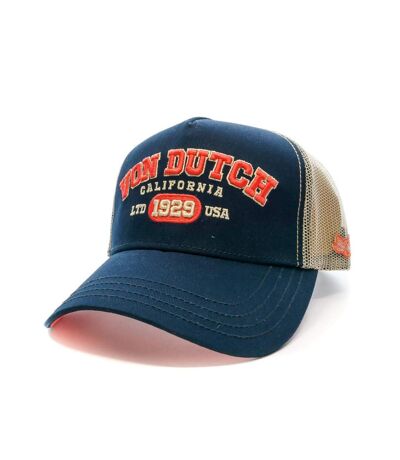 Casquette Marine/Beige Homme Von Dutch College - Taille unique