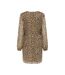 Robe beige/orange femme only button-2