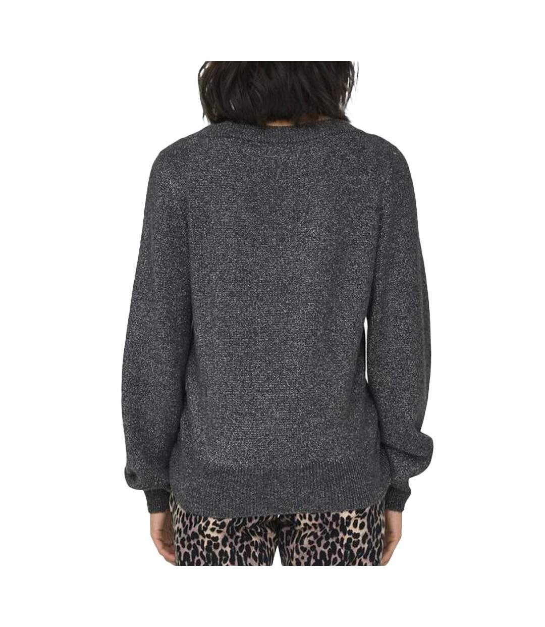 Pulls gris femme jdy jdyrue glitter l/s boat pullove knt noos 15330648-dgm-2