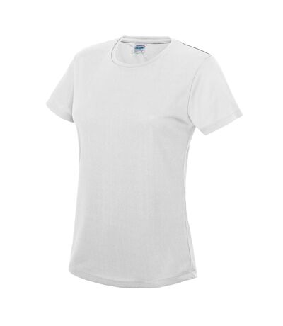 Just Cool Womens/Ladies Sports Plain T-Shirt (Arctic White)