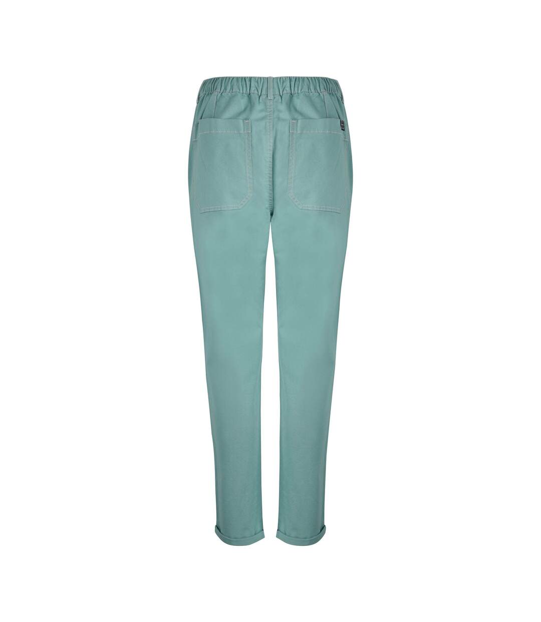 Womens/ladies Malorri Organic Cotton Trousers Mineral Blue Weird Fish-3
