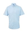 Premier Mens Signature Oxford Short Sleeve Work Shirt (Light Blue) - UTRW2817