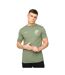 Mens Morville Cotton T-shirt Olive Crosshatch-2