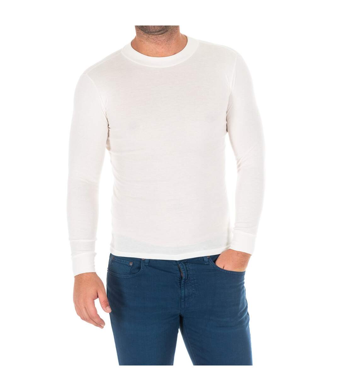 Men's long sleeve t-shirt with a medium high neck 1625-H, Men's long t-shirt, Men's t-shirt, Round neck t-shirt