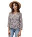 Blouse femme imprimée manches longues - Col rond - Multicouleur-1