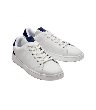 Toms Mens Leather Lace Up Sneakers (White/Cadet Blue) - UTFS10641