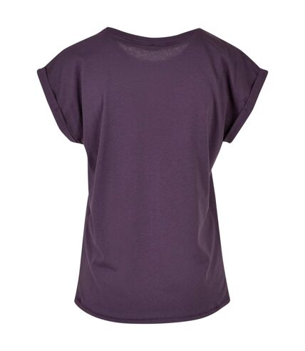 Build Your Brand Womens/Ladies Extended Shoulder T-Shirt (Purple Night) - UTRW8374