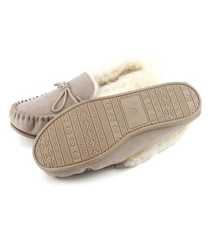 Eastern Counties Leather Womens/Ladies Willow Suede Moccasins (Stone) - UTEL444