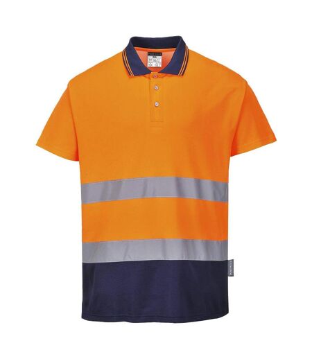 Portwest Mens Contrast Hi-Vis Comfort Safety Polo Shirt (Orange/Navy) - UTPW845