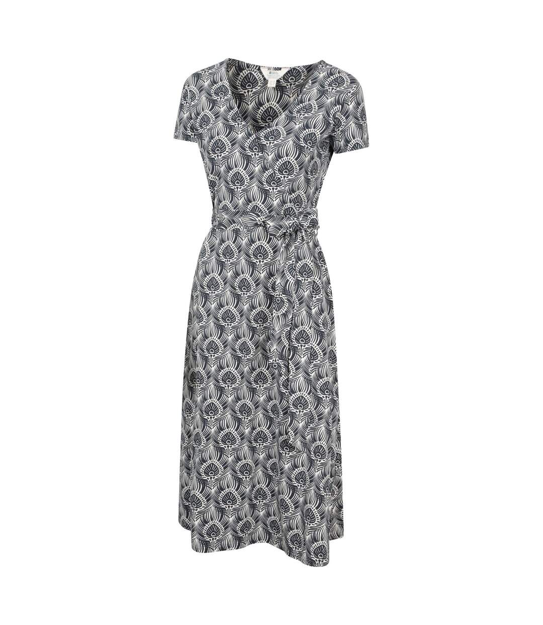 Womens/ladies Santorini Peacock Feather Midi Wrap Dress Navy Mountain Warehouse-4