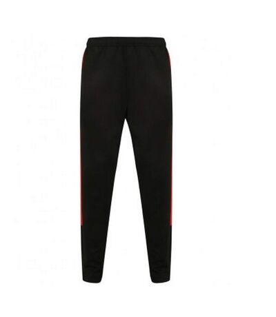 Finden and Hales Mens Knitted Tracksuit Pants (Black/Red) - UTPC3353