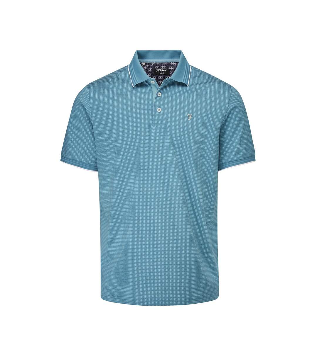 Polo ferris homme sarcelle clair / blanc Farah-1