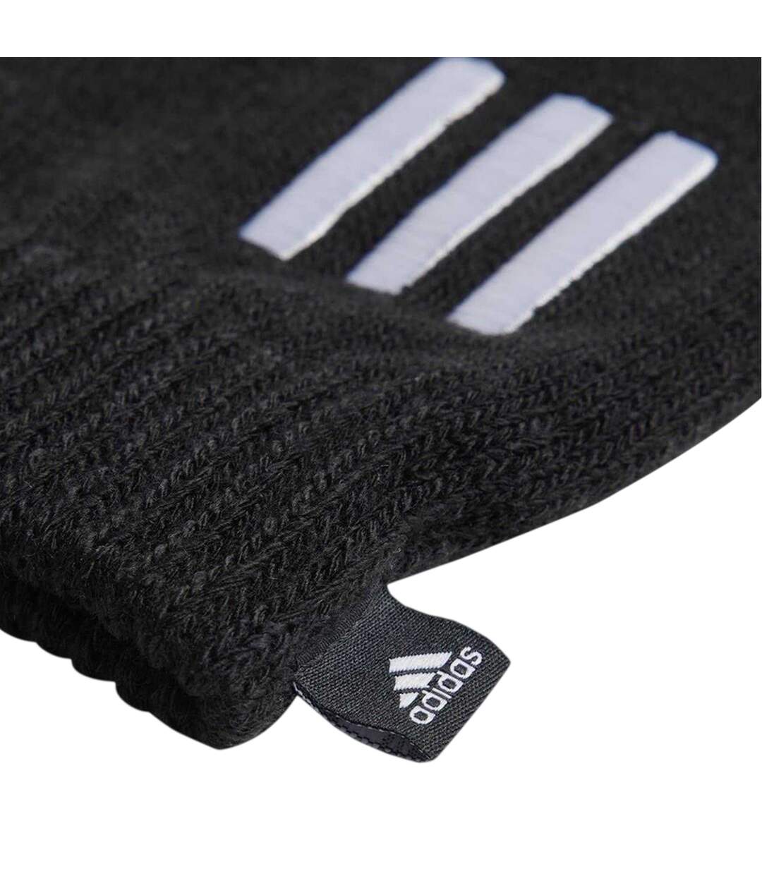 Mens Cond Knitted 3 Stripes Gloves Black White Adidas-3