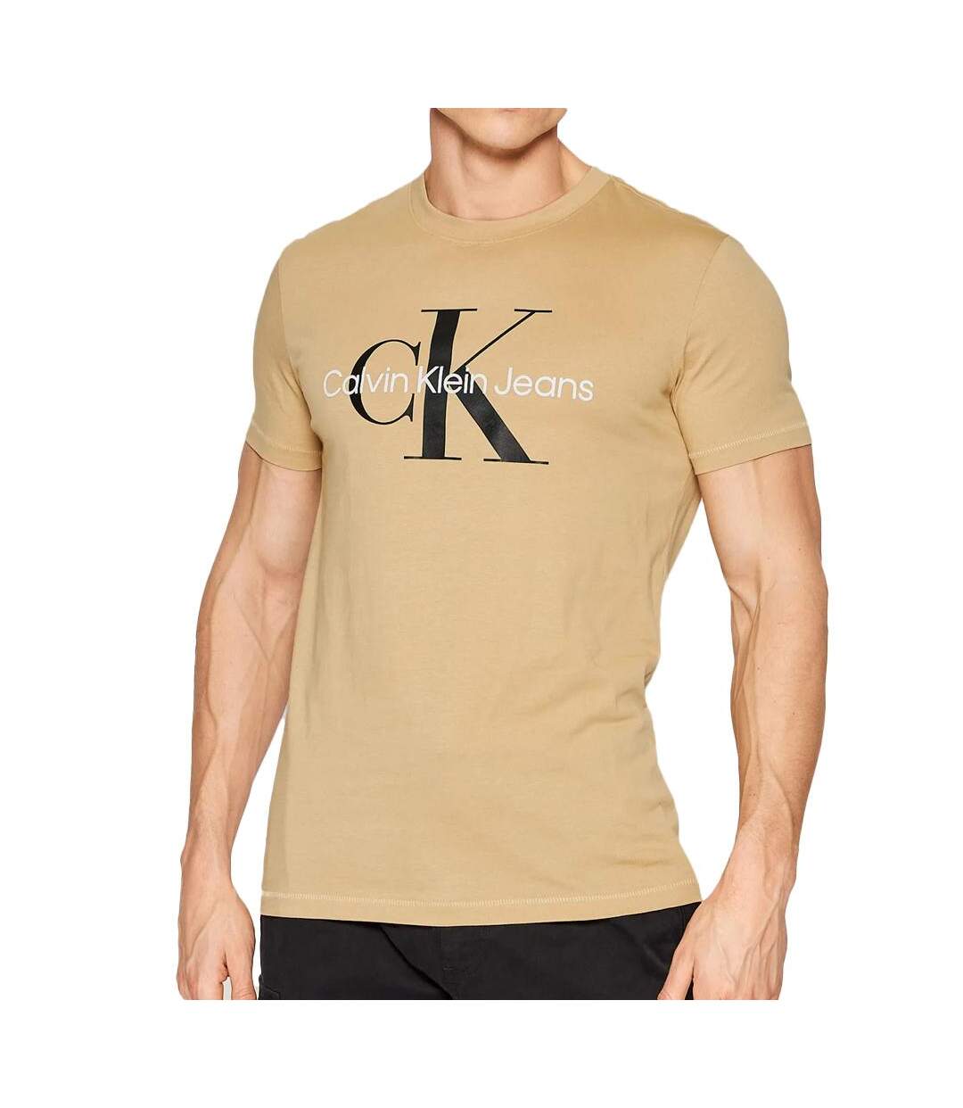 T-shirt Beige Homme Calvin Klein Jeans Two Tone - M