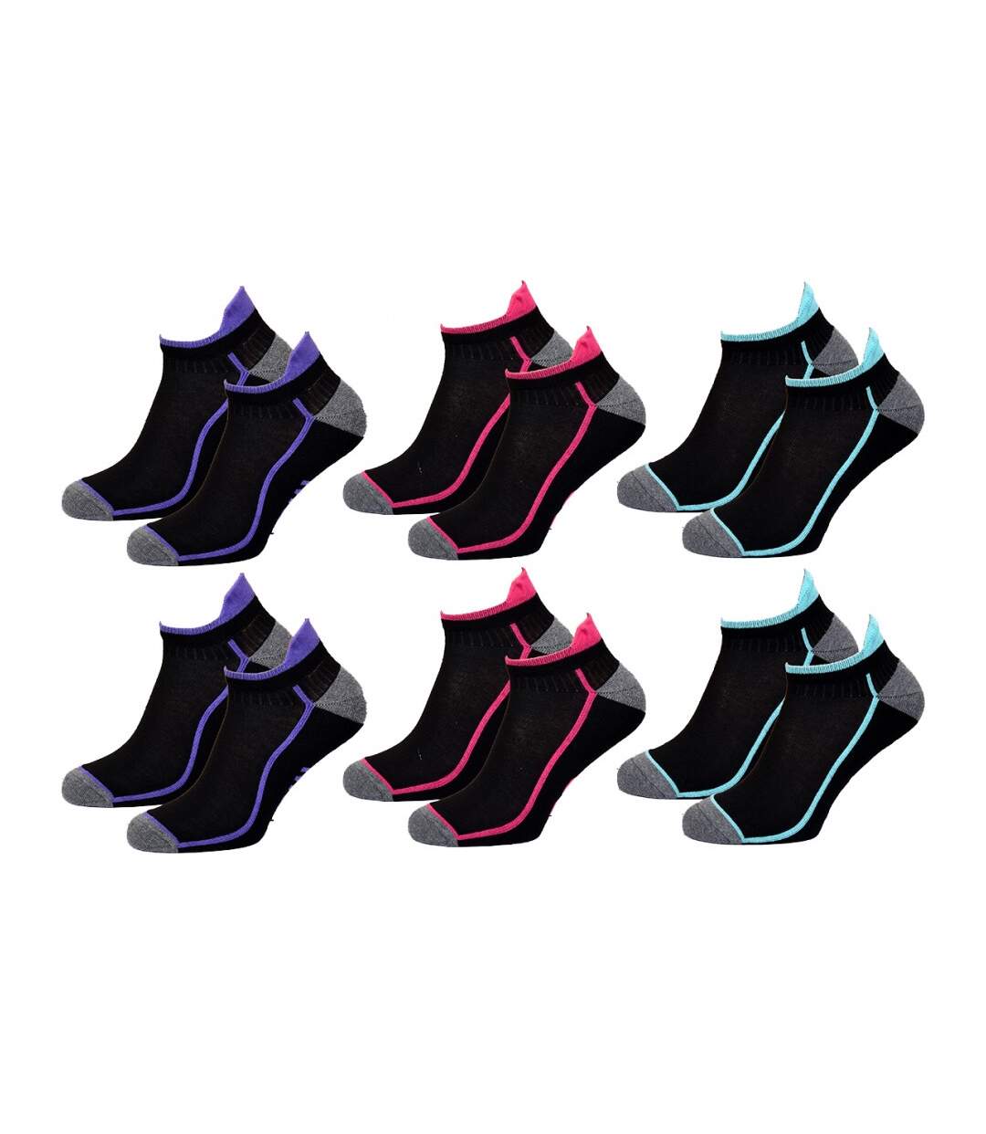 Chaussettes Courtes femme TWINDAY Qualité et Confort-Assortiment modèles photos selon arrivages- - Pack de 6-1