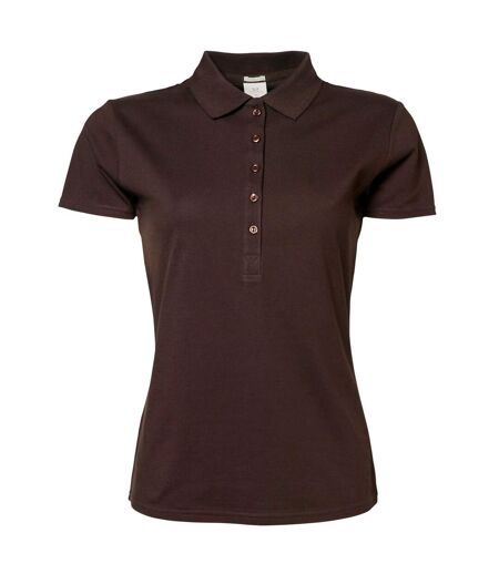 Tee Jays Womens/Ladies Luxury Stretch Short Sleeve Polo Shirt (Chocolate) - UTBC3307