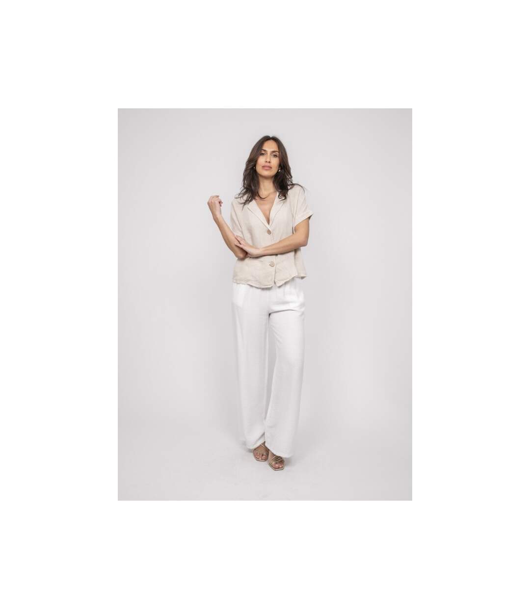 Chemise manches courtes lin OTTILIA - Dona X Lisa-4