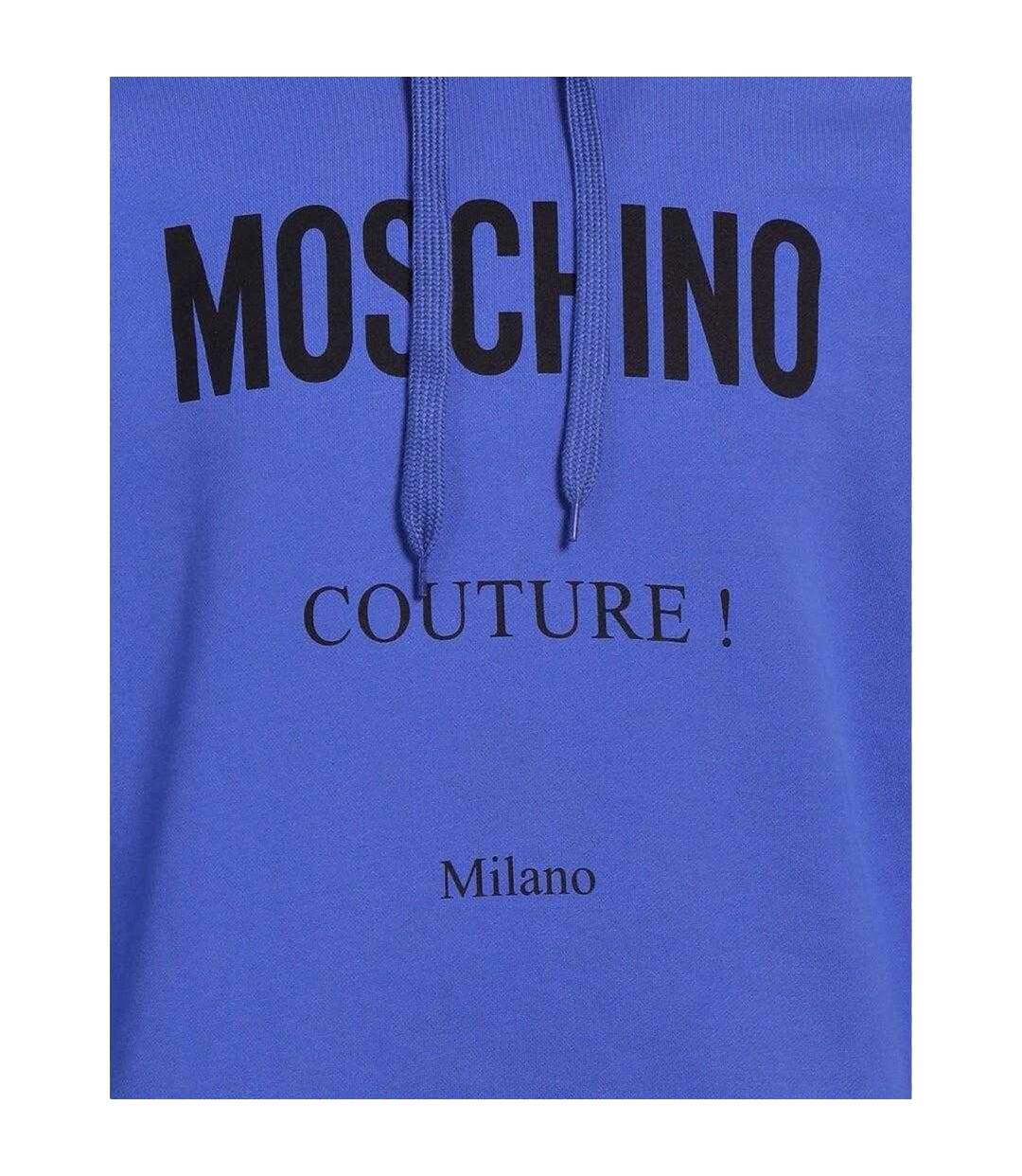 Sweat À Capuche Couture Milano Homme Bleu Moschino-4