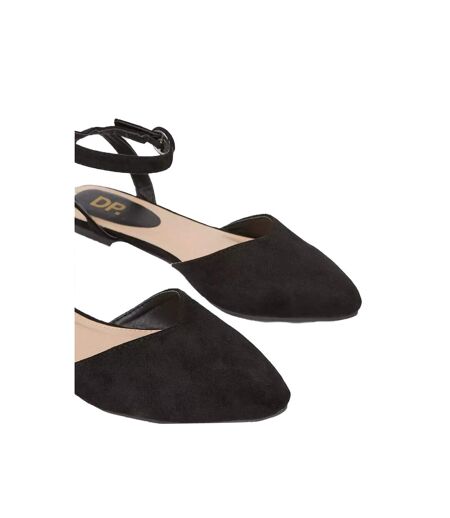 Womens/ladies poppy open back ballerina flats black Dorothy Perkins