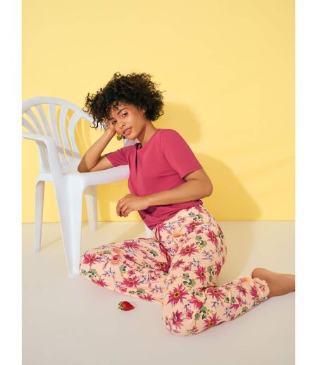 Pyjama pantalon t-shirt manches courtes Flowers Lisca Cheek