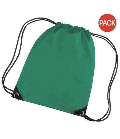 Lot de 2  Sac de gym 11 litres taille unique vert tendre Bagbase