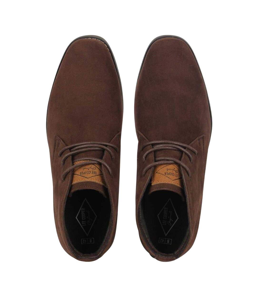 Mens Gresham Suede Desert Boots Brown Lee Cooper-4
