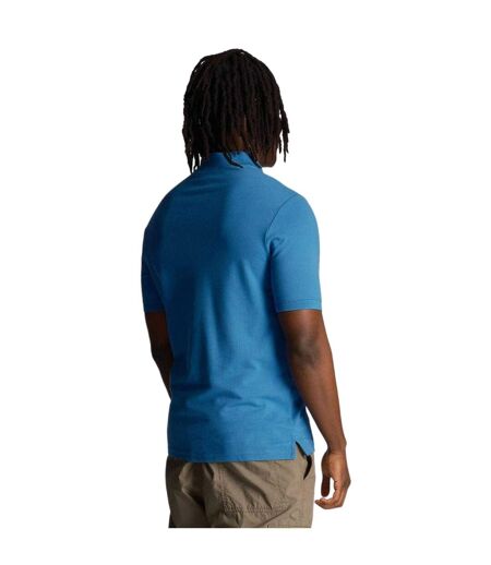 Mens Embroidered Logo Polo Shirt Blue Lyle & Scott