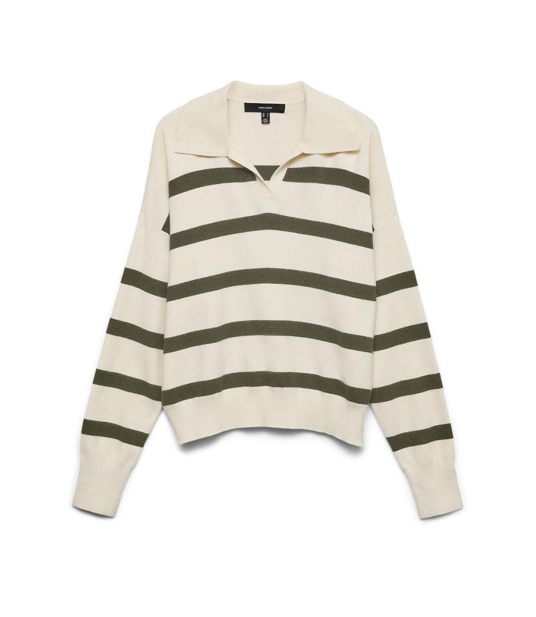 Pull beige/kaki femme vero moda maria-1