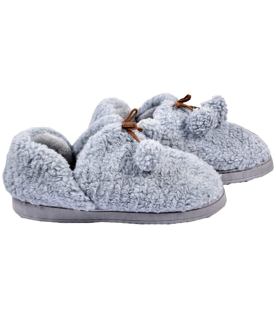 PANTOUFLE Femme Chausson COCOONING PD7195 GRIS-2