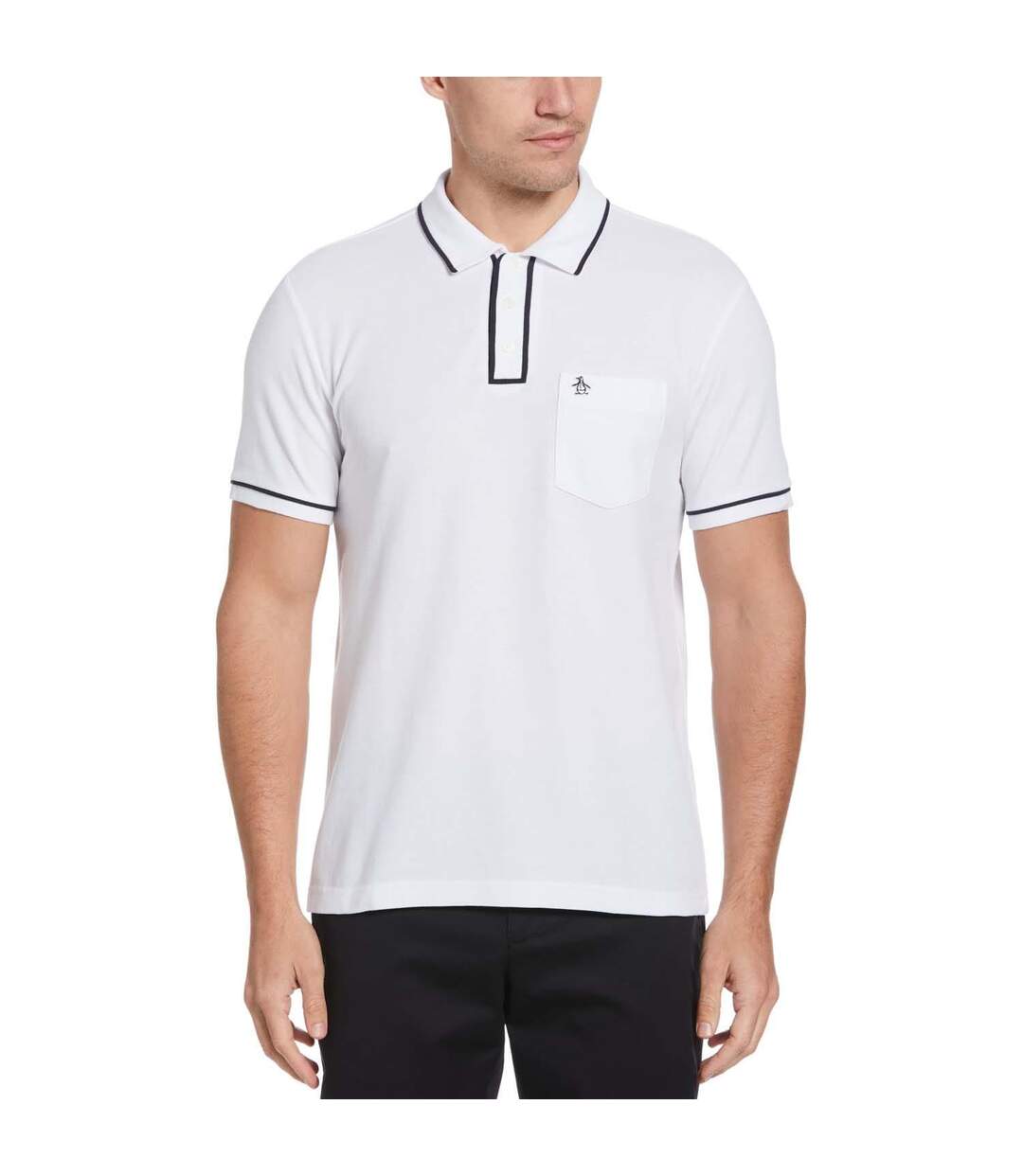 Mens Earl Cotton Pique Polo Shirt White Original Penguin-1