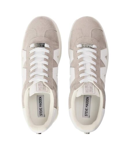 Womens/ladies Opponent Leather Trainers Grey Steve Madden