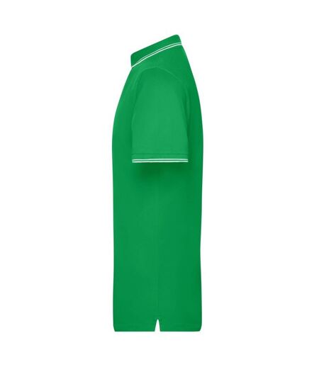 Polo Homme Vert Sombre Blanc James And Nicholson