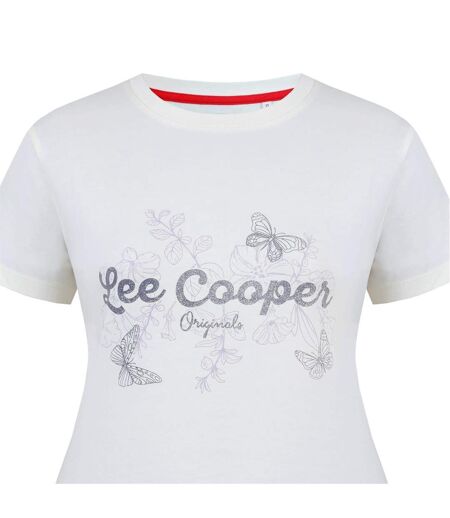 T-shirt Motif/style Fleurs Classic Femme Crème Lee Cooper