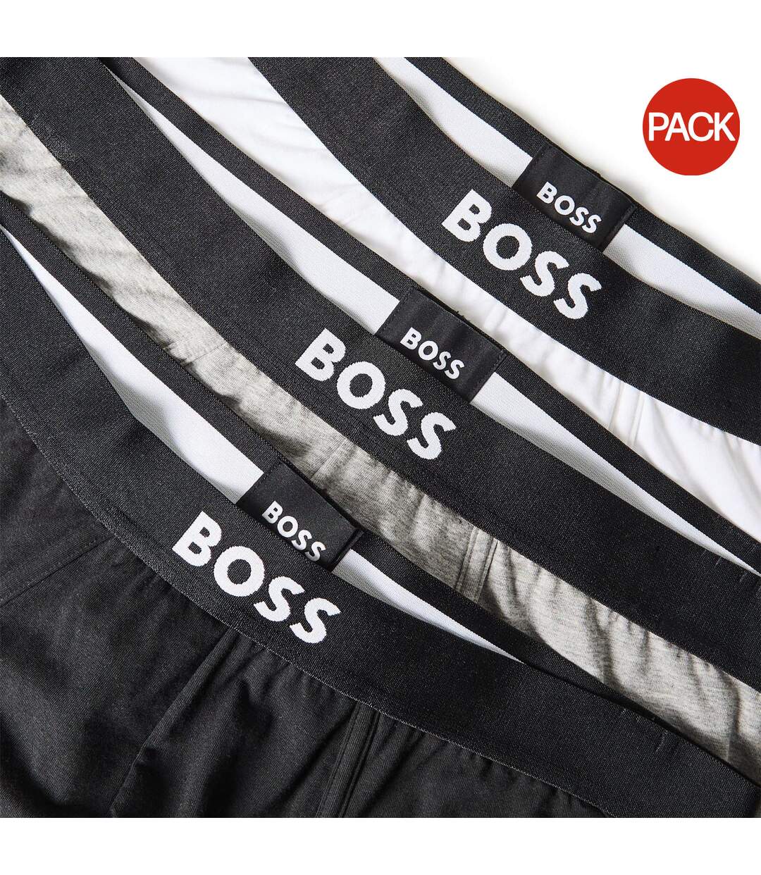 Pack Of 3  Mens Logo Cotton Briefs  Two Tone Blue Boss-1