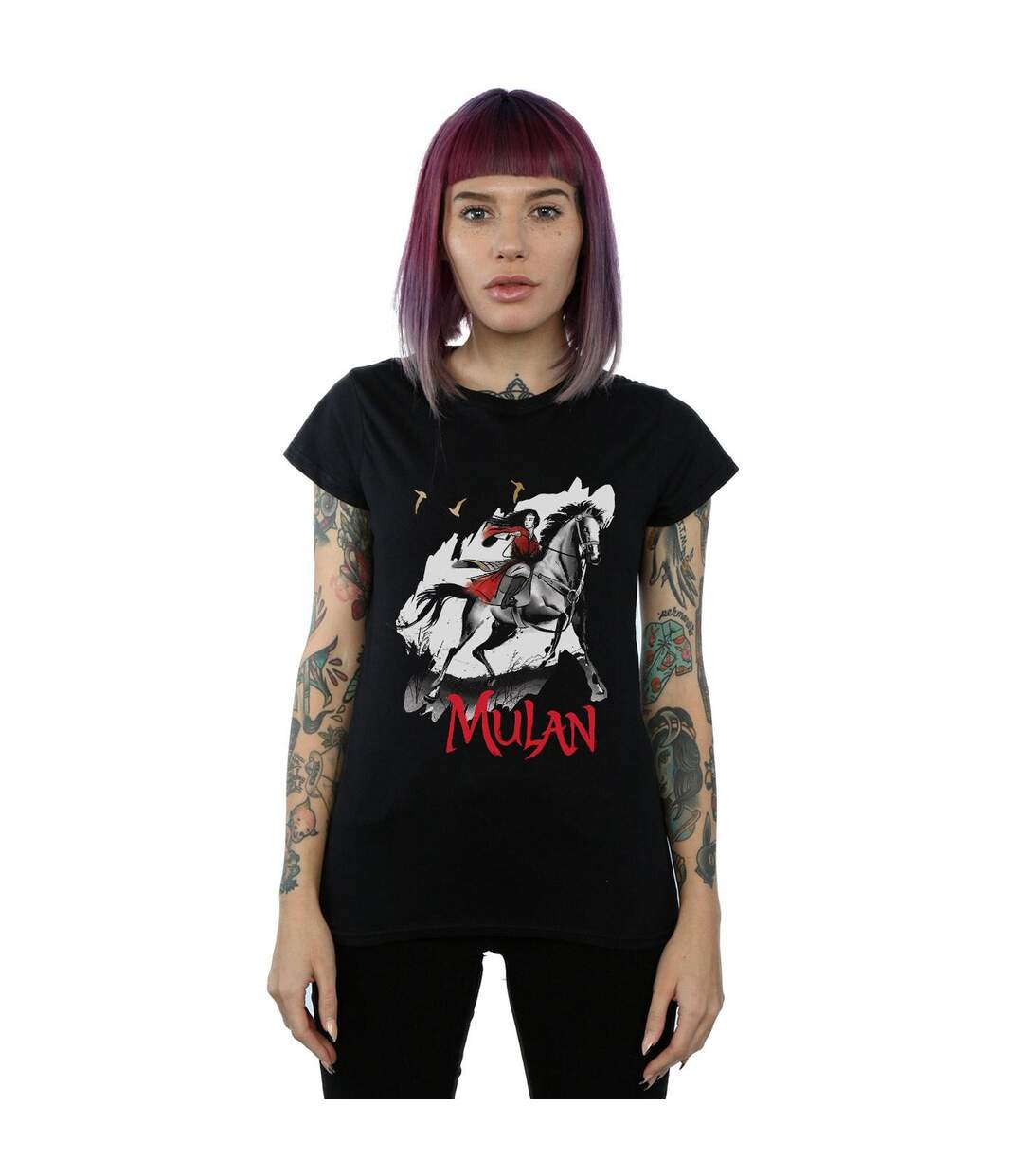 Disney Femme/Les femmes Mulan Movie Stride - T-shirt en coton (Noir) - UTBI30698-2