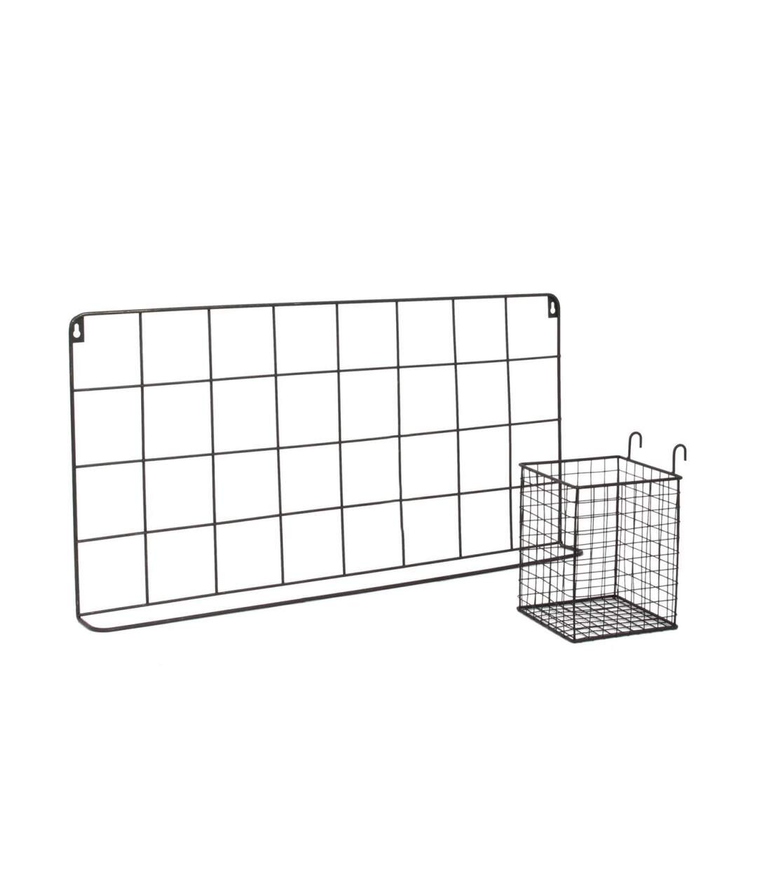 Support Mural 5 Crochets Design Filaire 60cm Noir-3