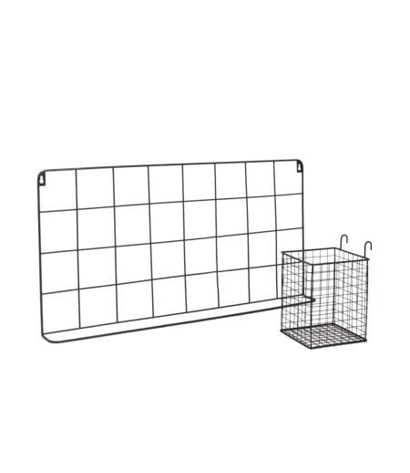 Support Mural 5 Crochets Design Filaire 60cm Noir
