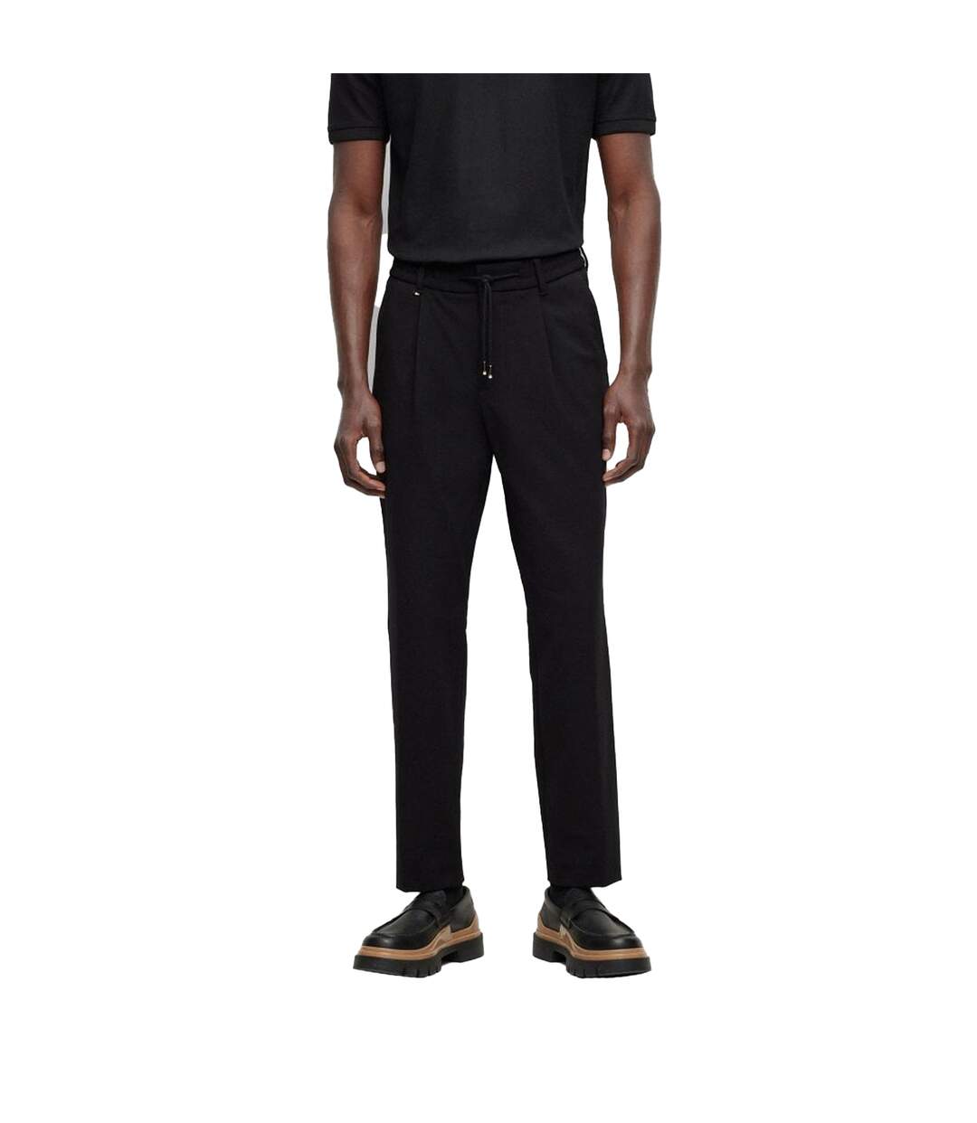 Pantalon Motif/style Plissé Adulte Noir Boss-4