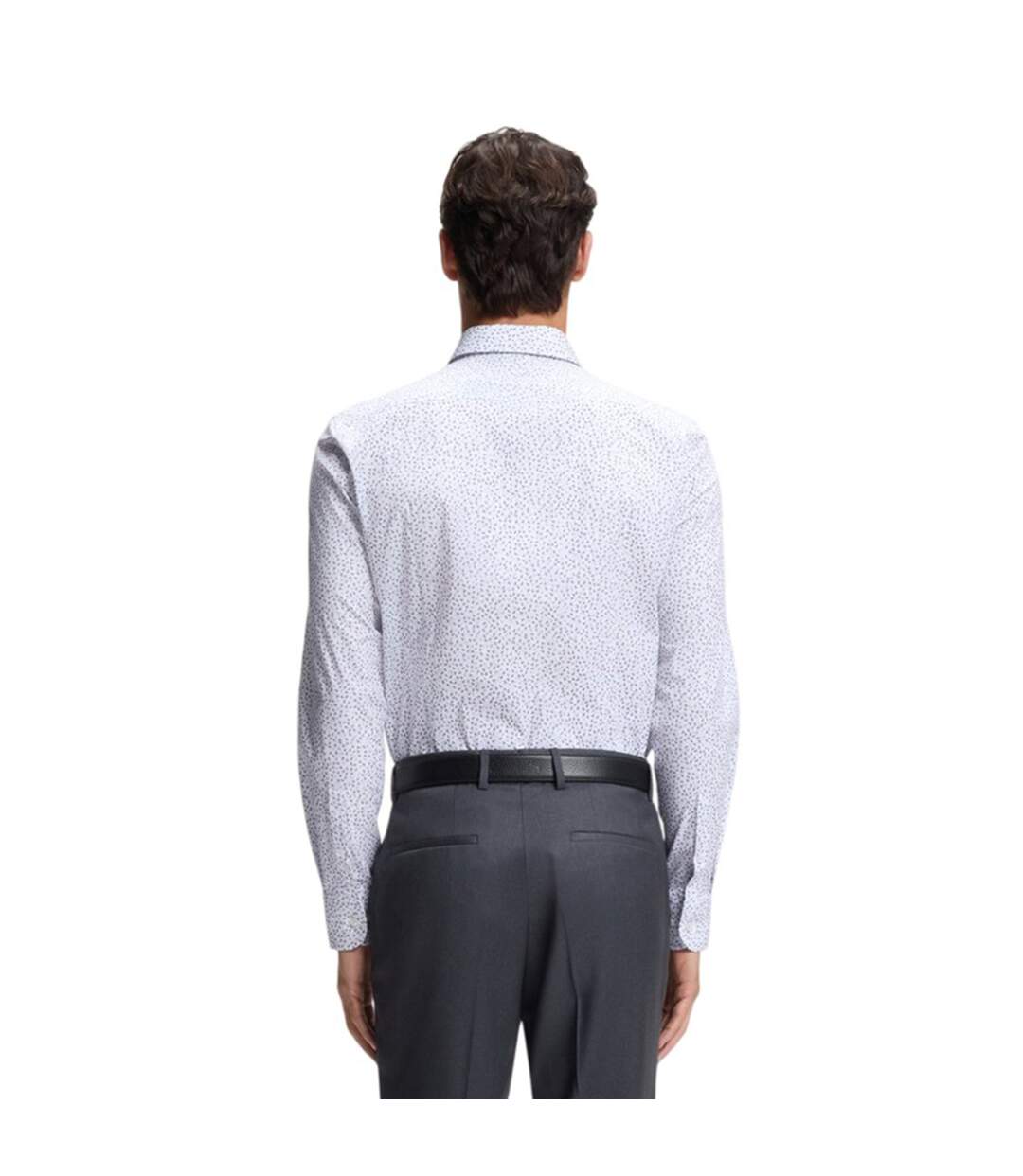 Chemise Manches Longues Motif/style Micro-pois Homme Bleu Boss-3